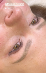 Hybrid full set lash extensions with a natural look at The Lash 24 Studio in Draper, Utah