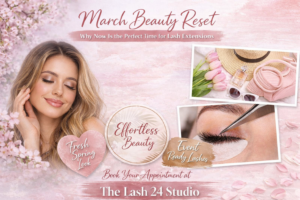 Spring hybrid and volume lash extensions at The Lash 24 Studio in Salt Lake City