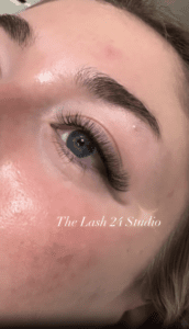 Cat-eye light volume full set lash extensions at The Lash 24 Studio in South Jordan.