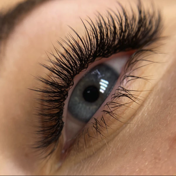 Wet lash look extensions at The Lash 24 Studio in Riverton UT